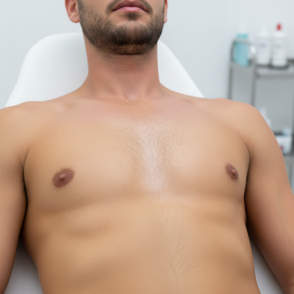 Torse lisse après l'épilation laser